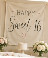 Happy Sweet 16 birthday banner